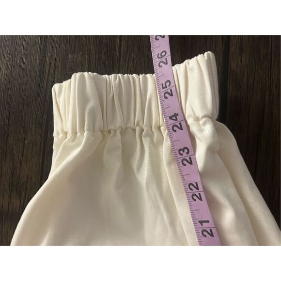 Aiifos Pauline Pants Size S High Rise Pleated Off-White Tie Waist Neutral - Picture 12 of 12